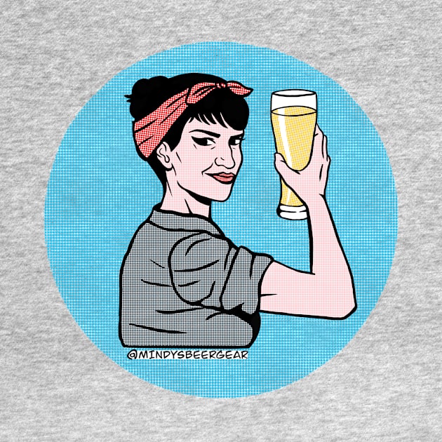 Halftone Beer Woman by Mindy’s Beer Gear